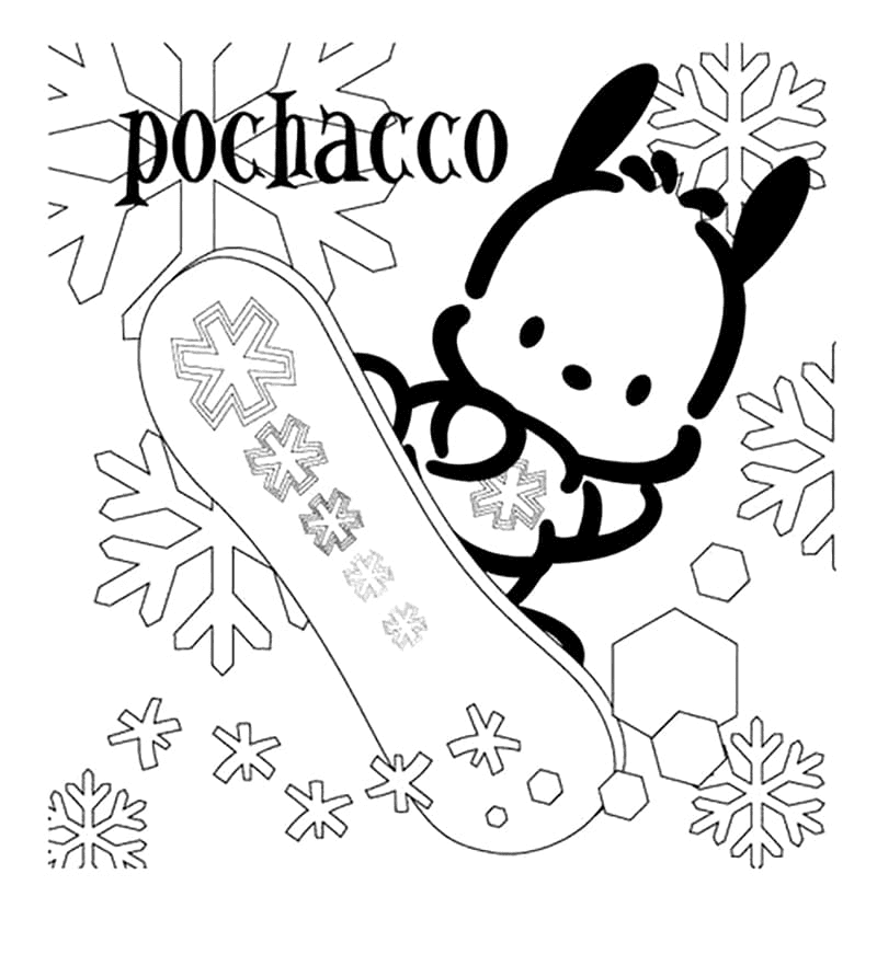 Pochacco Snowboarden van Pochacco