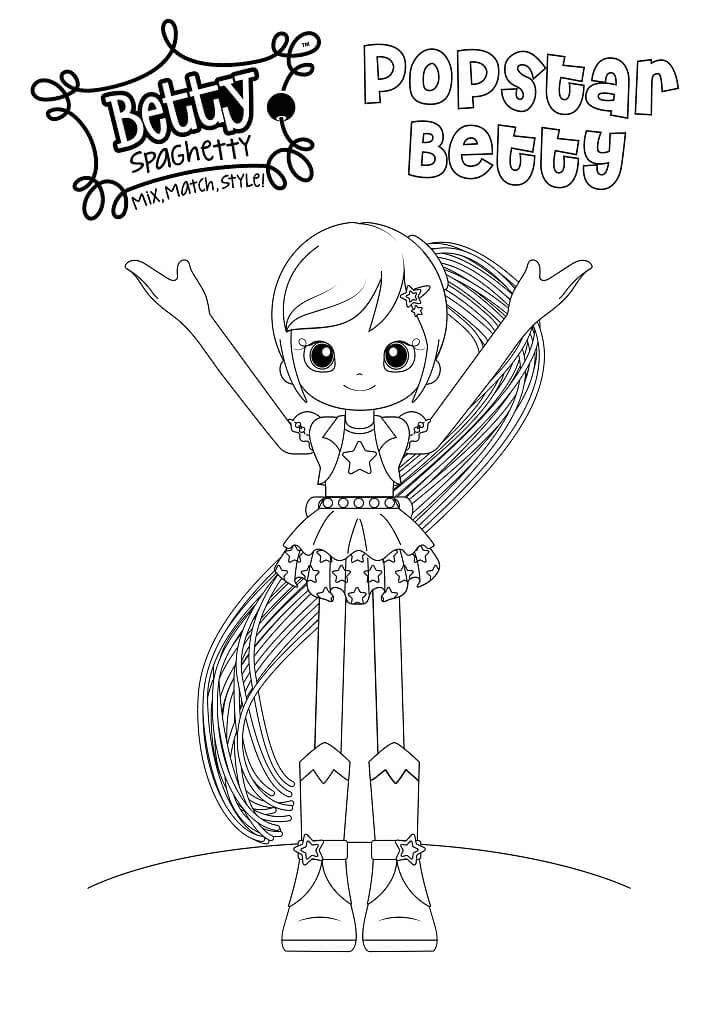 Popstar Betty Coloring Page