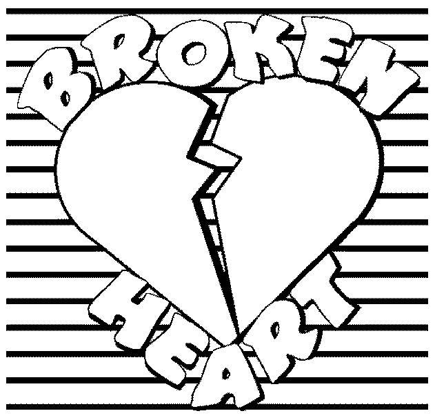 Printable Broken Heart Coloring Page