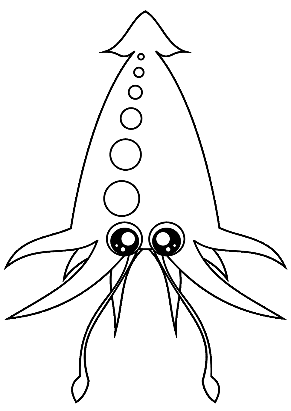 Printable Cartoon Squid Coloring Page