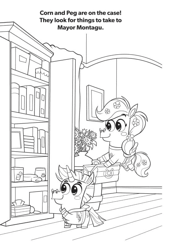Printable Corn and Peg Coloring Pages