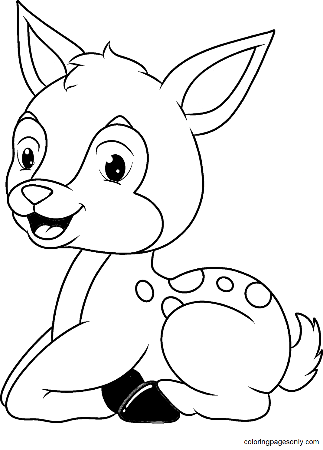 Printable Fawn Coloring Page
