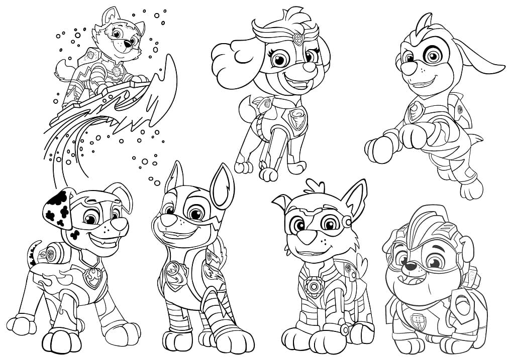 Printable Mighty Pups Coloring Pages
