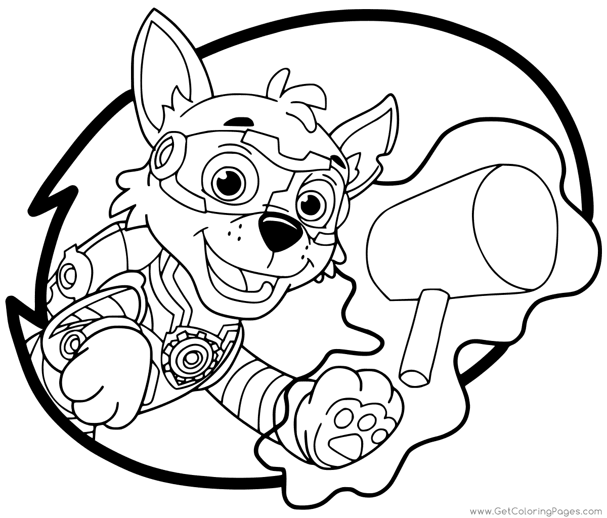 Rocky Mighty Pups Coloring Page