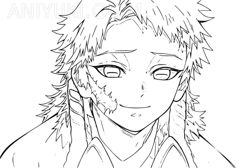 Sabito without a Mask Coloring Page