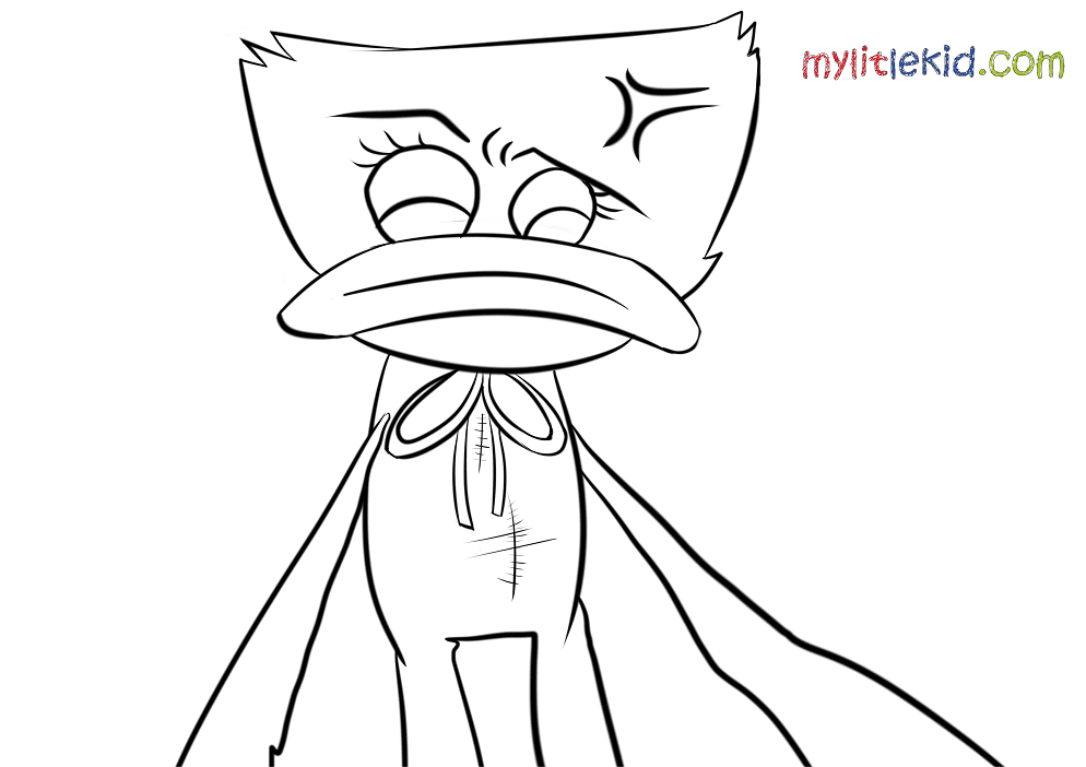 Sad Huggy Wuggy Coloring Page