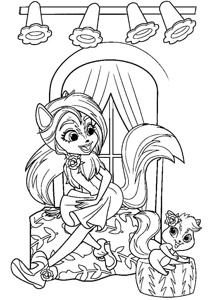 Sage Skunk with Caper Coloring Pages