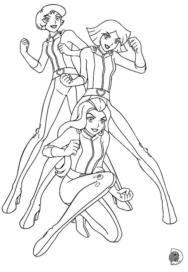 Sam with Clover and Alex Coloring Page