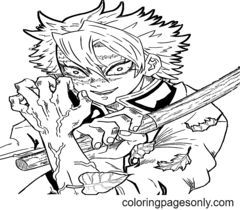Sanemi Shinazugawa Coloring Pages