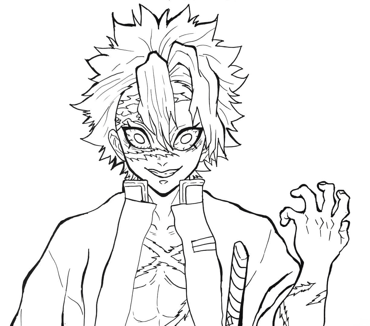 Desenho para colorir do Demon Slayer Squad · Creative Fabrica