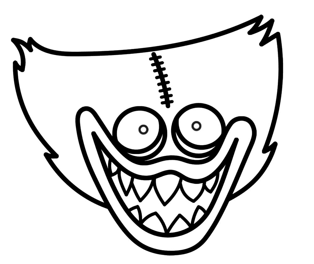 Scary Blue Monster Huggy Wuggy Coloring Pages