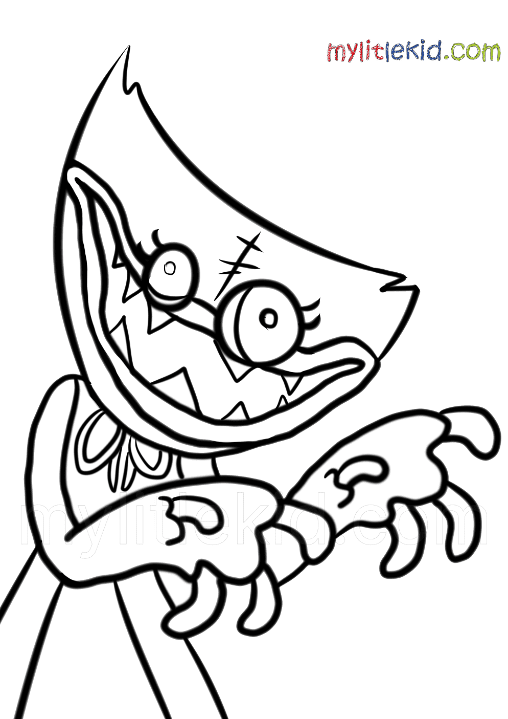 Scary Huggy Wuggy Coloring Page