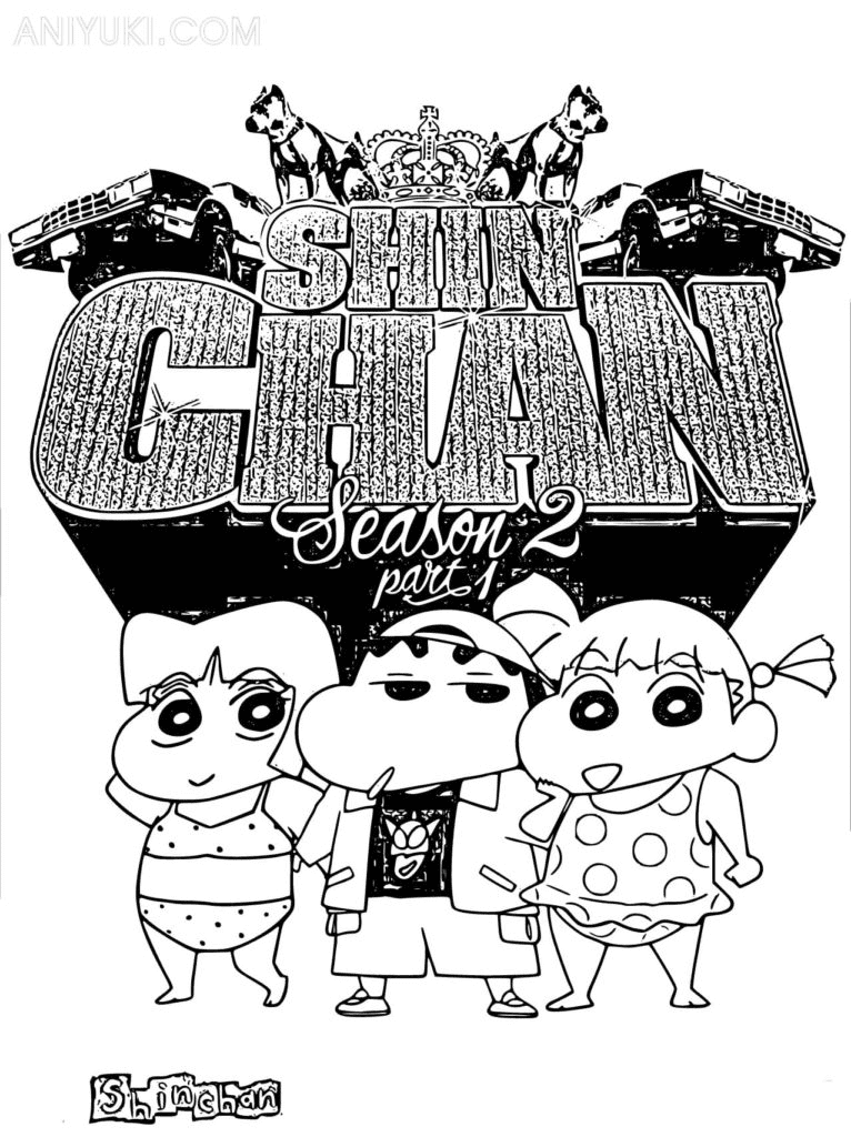 Shin chan 2 Coloring Pages