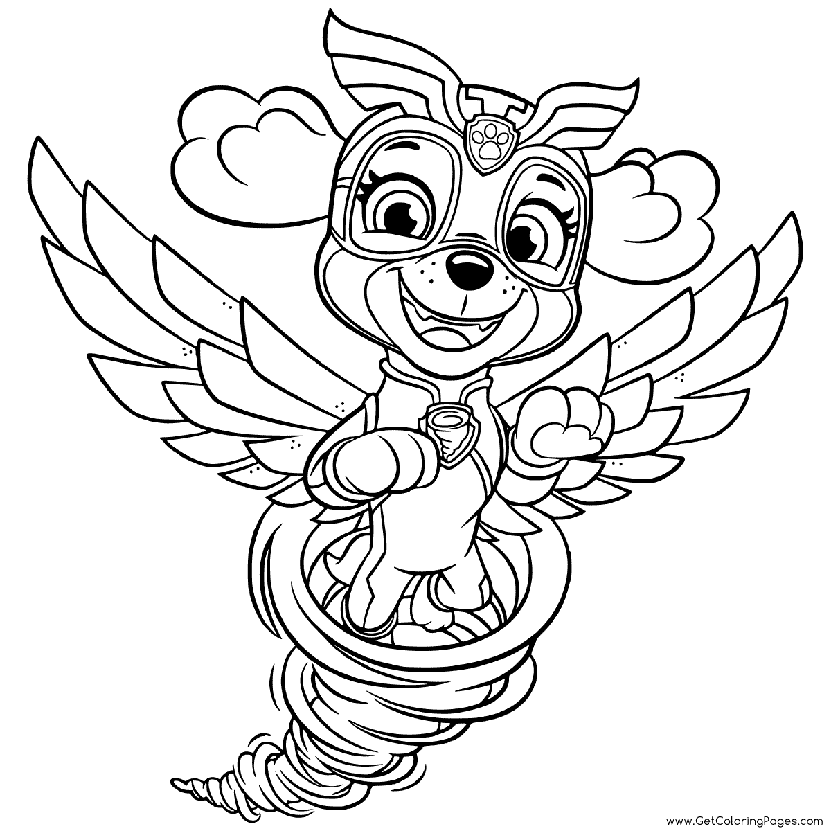 Skye Mighty Pups Coloring Page