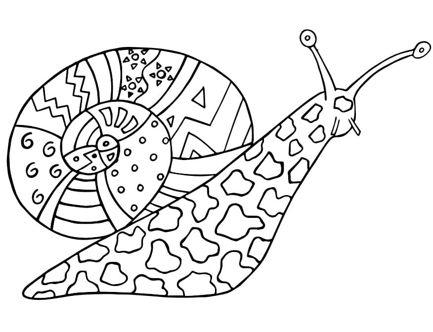 Snail Alebrijes Coloring Page