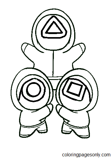 Soilders in Squid Game Coloring Page