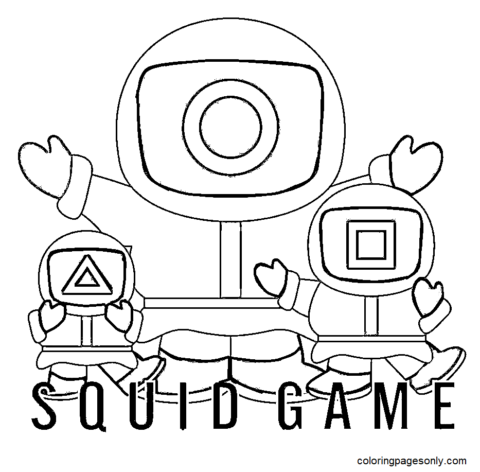 Soldiers from Squid Game Coloring Page