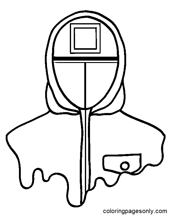Square Guard from Squid Game Coloring Page