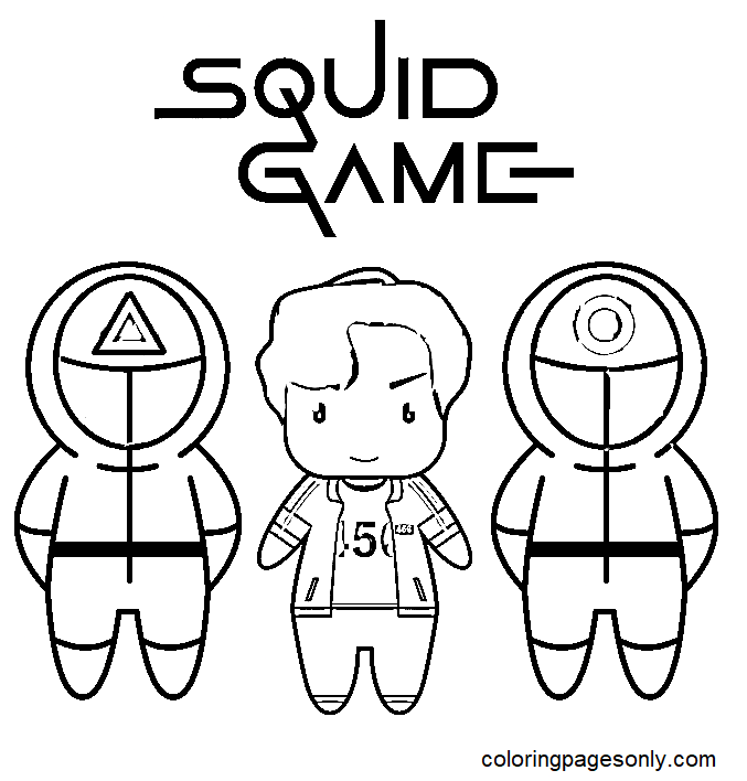 Squid Game 456 Joueur et gardes de Squid Game