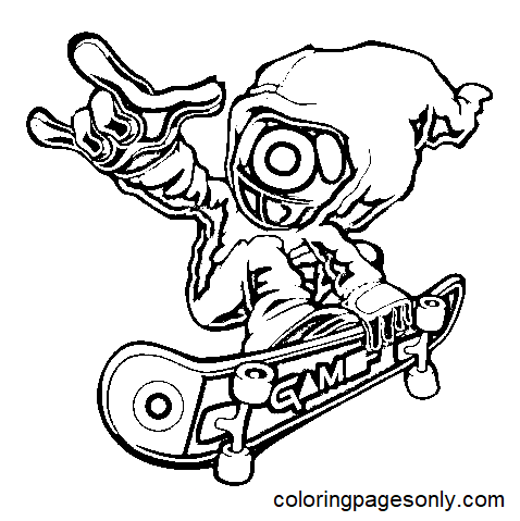Squid Game Cartoon for Kids Coloring Page