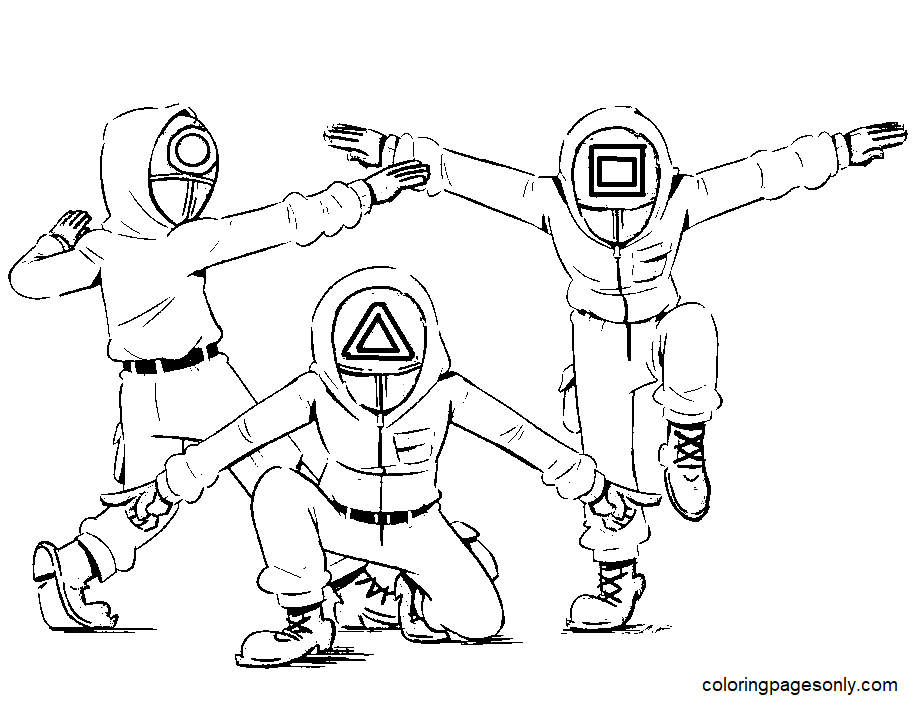 Squid Game Soldier Coloring Pages