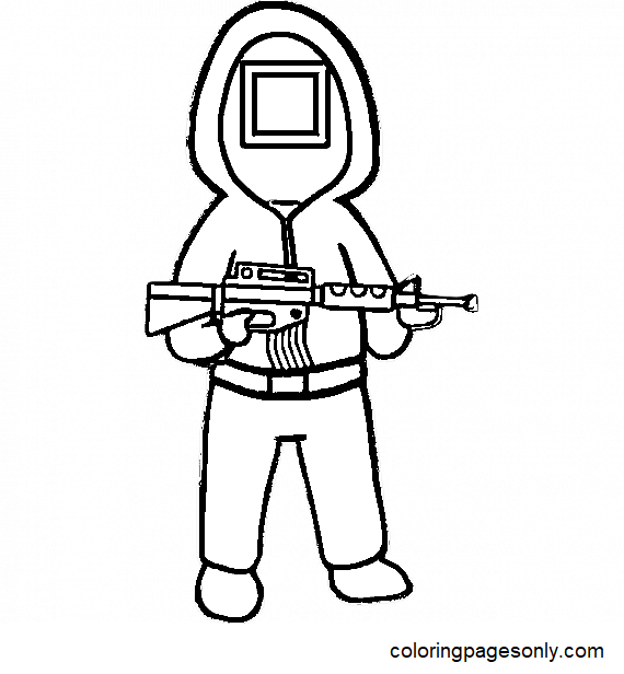 Squid Game Square Guard Coloring Page