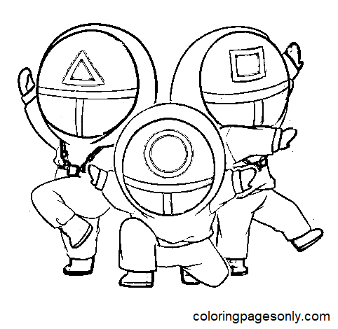 Squid Game Stickers Coloring Page