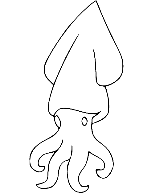 Squid Outline Coloring Page