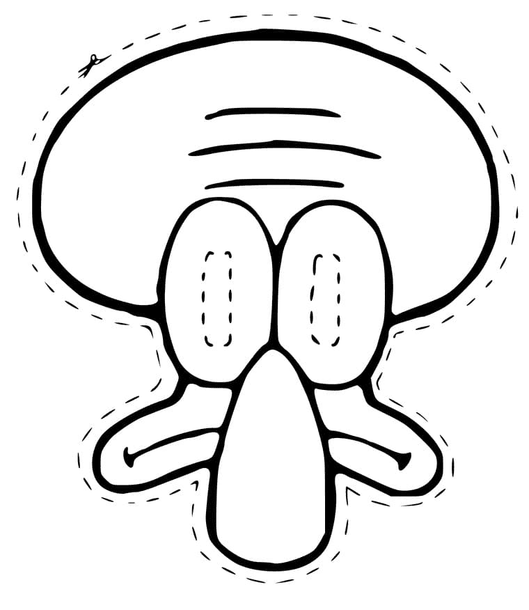 Squidward Mask Coloring Pages