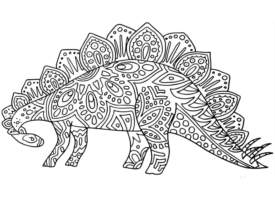 Kleurplaat Stegosaurus Alebrijes