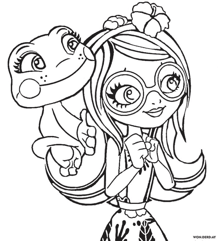 Tamika Tree Frog and Burst Coloring Page