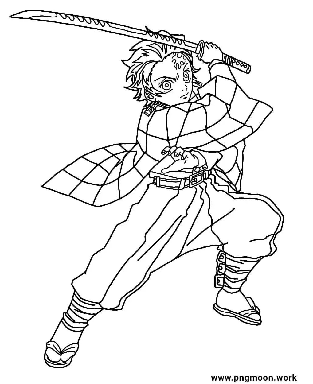 Tanjiro Thinking Coloring Pages - Desenhos para colorir gratuitos para  impressão