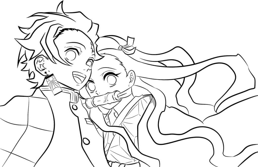 Tanjiro And Nezuko Demon Slayer Coloring Pages