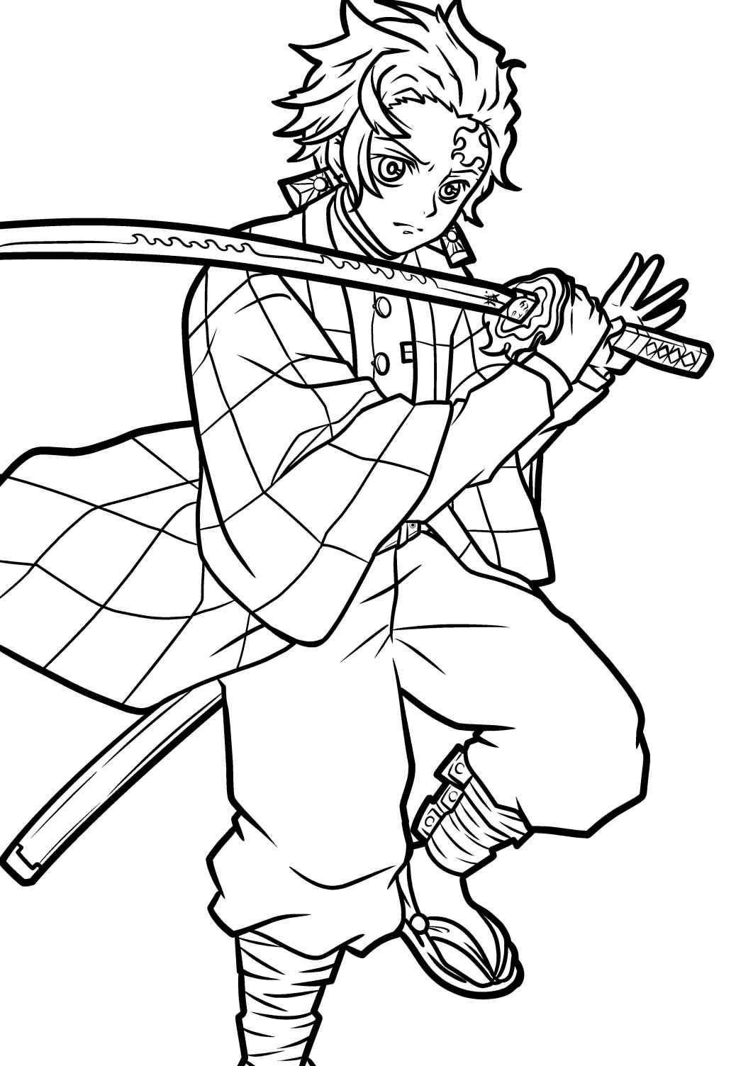 Tanjiro con la spada di Tanjiro