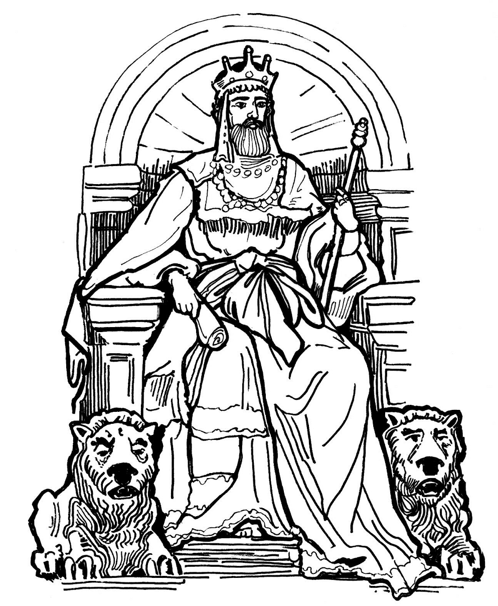 The King On The Throne Coloring Page