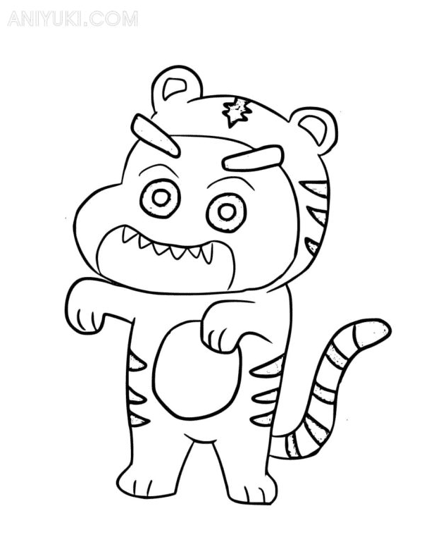 Tiger Shin chan Coloring Page