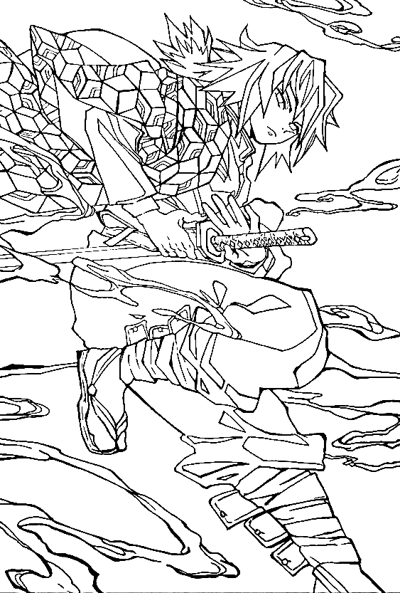 Tomioka Giyu from Demon Slayer Coloring Page