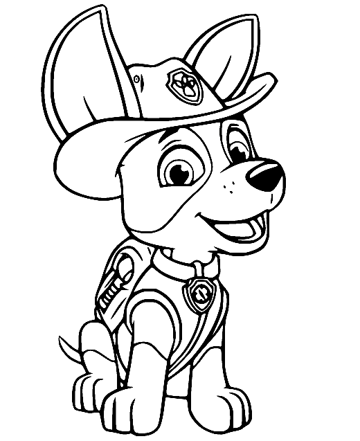Tracker Paw Patrol Coloring Page