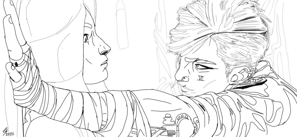Vi and Caitlyn Coloring Page