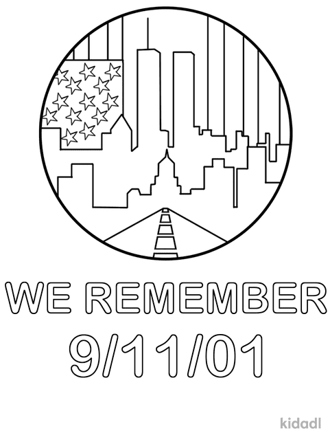 We Remember Patriot Day 11th September Coloring Page