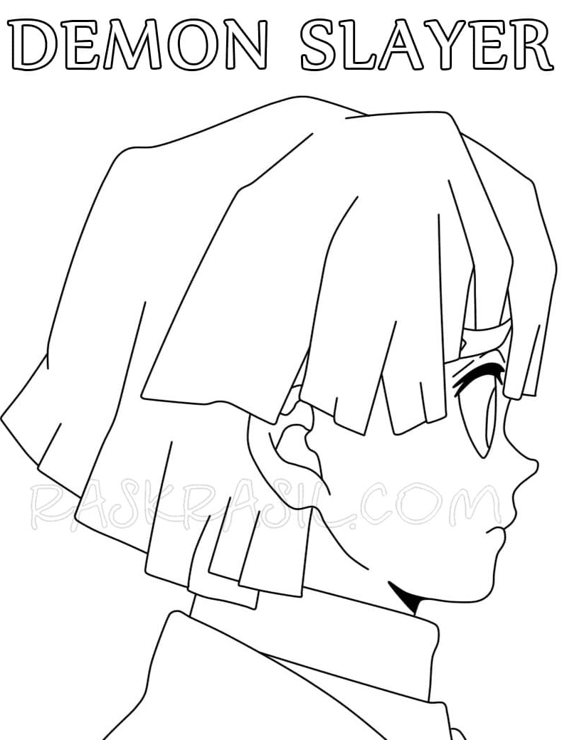 Zenitsu Face Coloring Pages