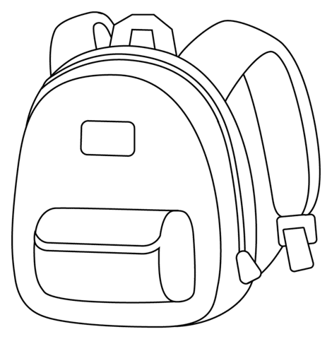Adorable Backpack for Kids Coloring Page