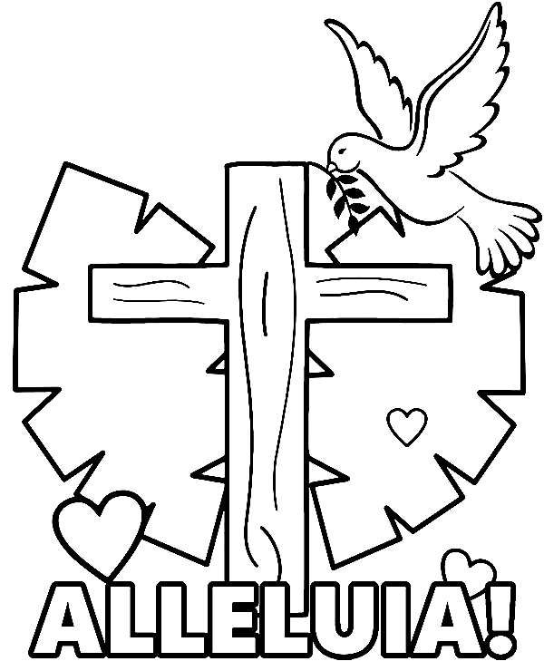 Alleluia Easter card Coloring Page