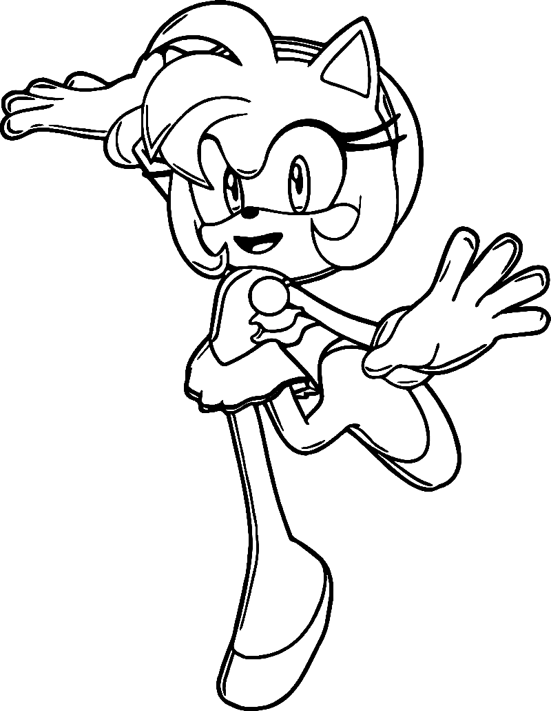 Amazing Amy Rose Coloring Page