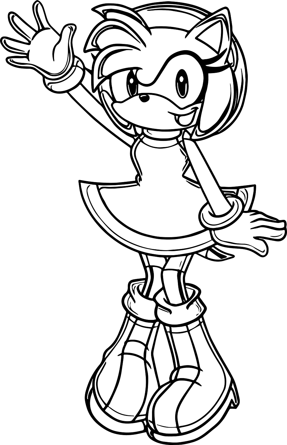 Amy Rose Hi Coloring Page