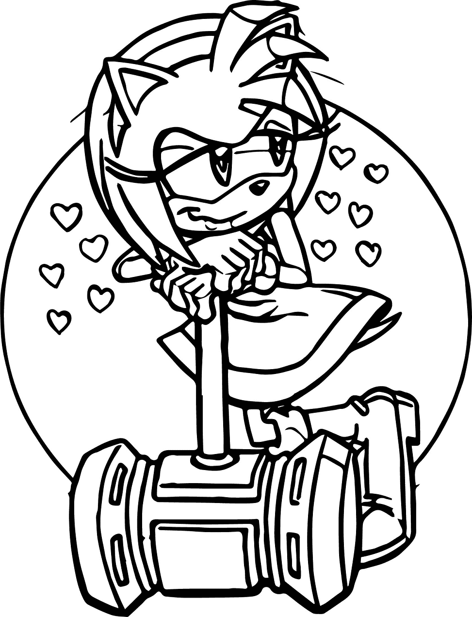 Amy Rose for Kids Coloring Page