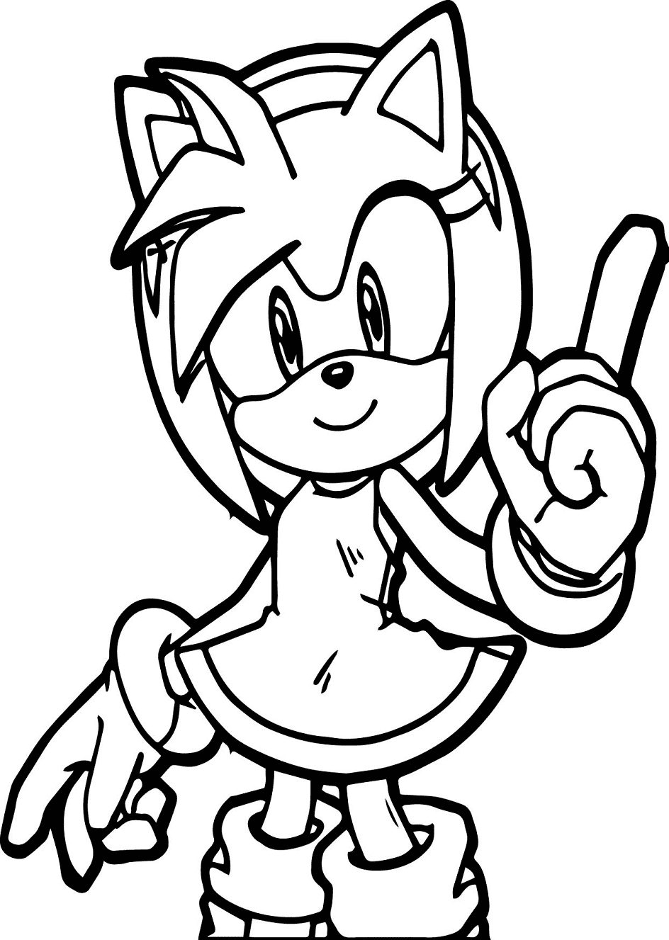 Amy Rose is Smiling Coloring Pages