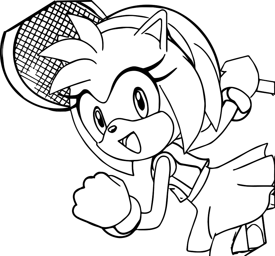 Kind Amy Rose Coloring Page. 