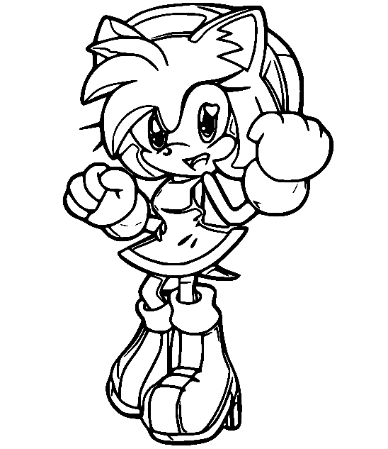 Cute Amy Rose Coloring Pages - Free Printable Coloring Pages