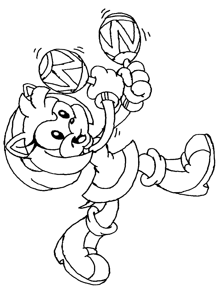 Amy Rose with Maracas Coloring Page